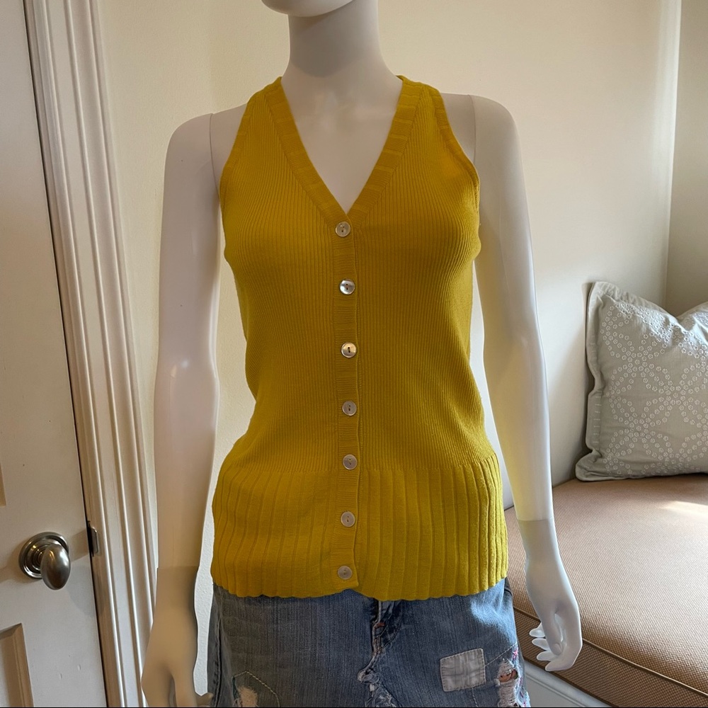 True vintage 70s yellow wool sweater vest